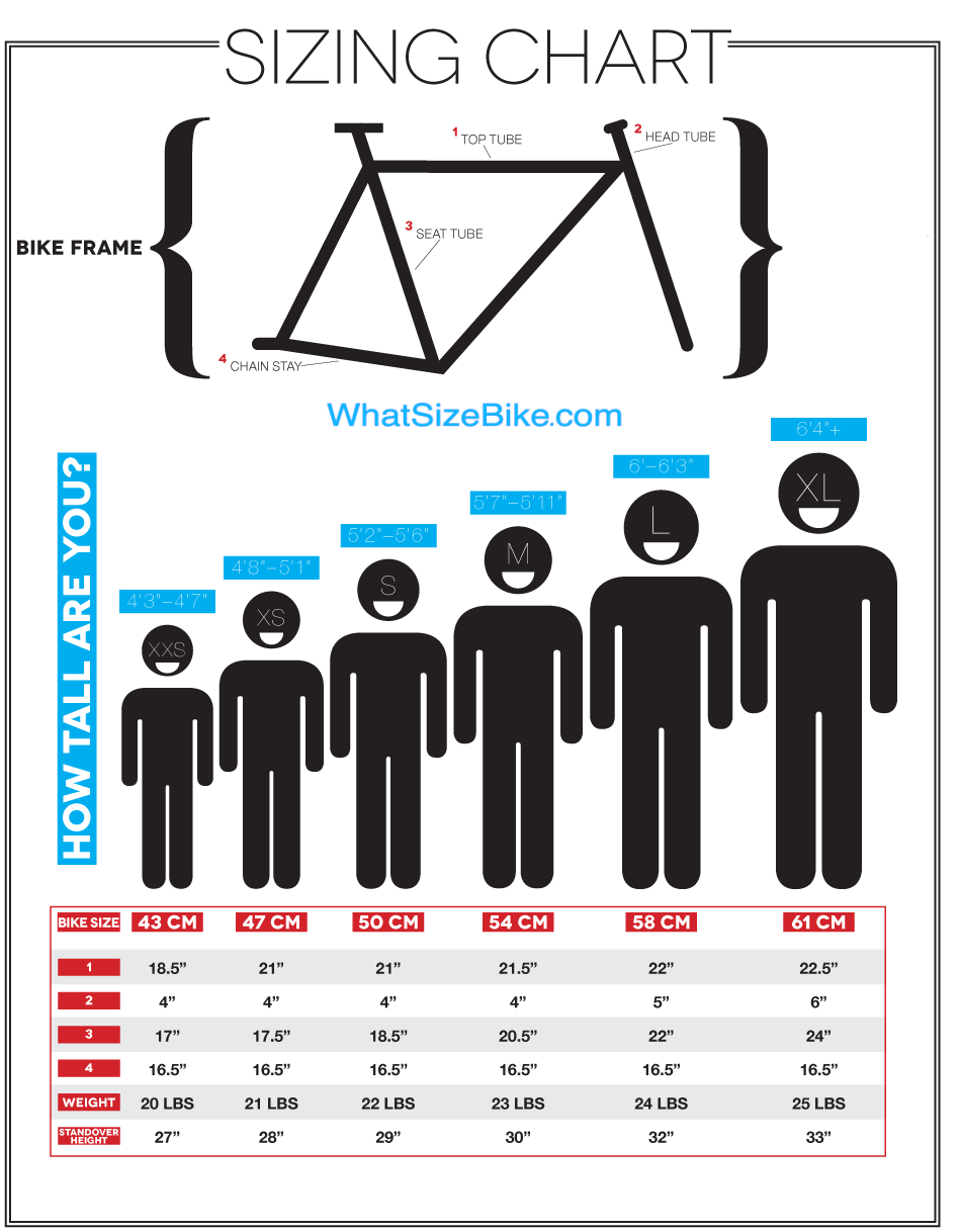 Bike Sizing Chart What Size Bike